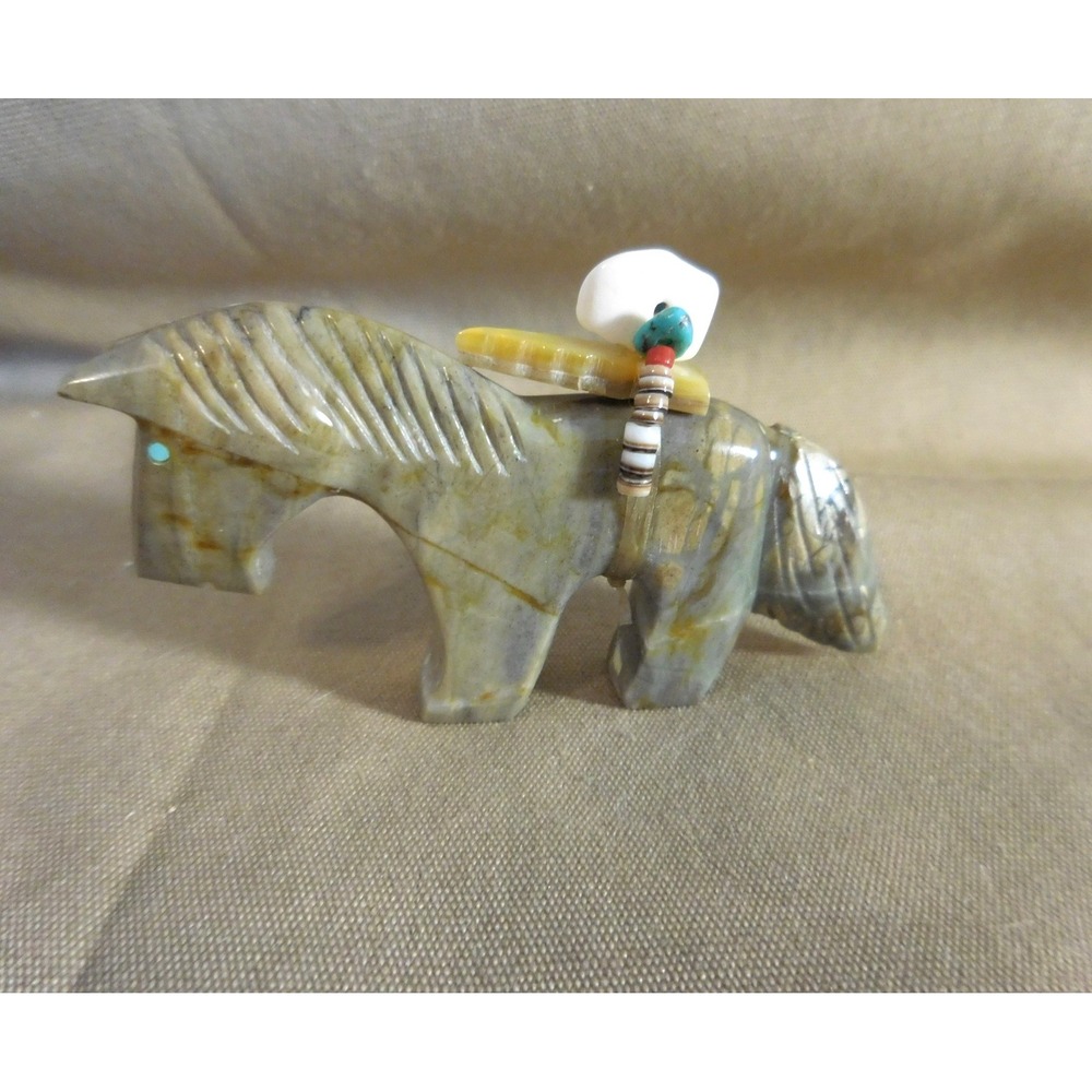 Zuni Native American Pueblo Indian Carved Fetish Horse Laiwakete #687EEE